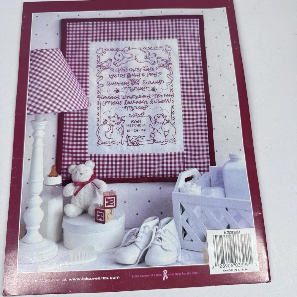 Vintage Cross Stitch Pattern Book Lot Catitudes Redwork Baby Jeanette Crews